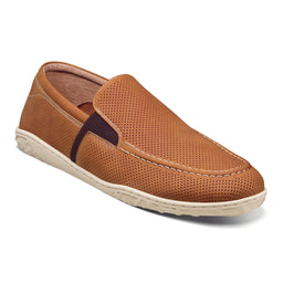 STACY ADAMS SHOE COMPANY F T COGNAC / 8.5 ILAN  Perforated Moc Toe Slip On/25512